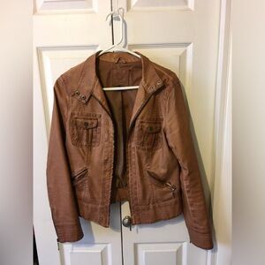 Max Jeans vegan “leather” jacket brown